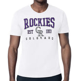 Colorado Rockies Starter Distressed Logo T-Shirt White