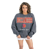 Tampa Bay Buccaneers Gameday Couture Women's Bring Your Energy Oversized Premium Fleece Pullover Sweatshirt - Charcoal discount
