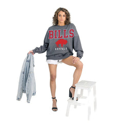 Buffalo Bills Gameday Couture Women's Bring Your Energy Oversized Premium Fleece Pullover Sweatshirt - Charcoal discount