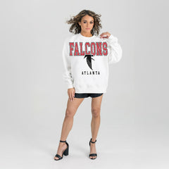 Atlanta Falcons Gameday Couture Women's Classic Sunday Drives Oversized Premium Fleece Pullover Sweatshirt - White sale