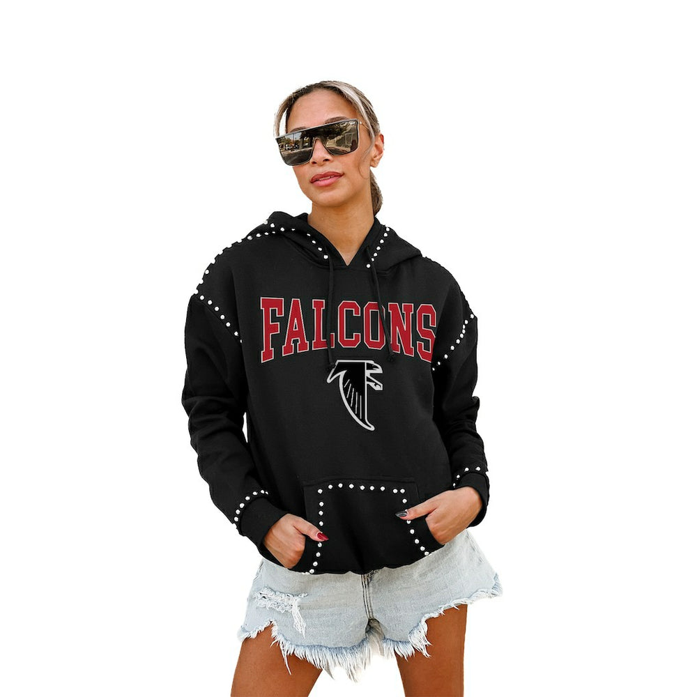 Atlanta Falcons Gameday Couture Women's Studded Pullover Hoodie - Black sale