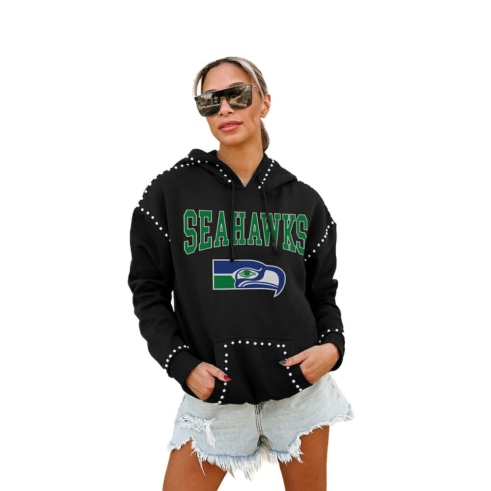 Seattle Seahawks Gameday Couture Women's Studded Pullover Hoodie - Black outlet