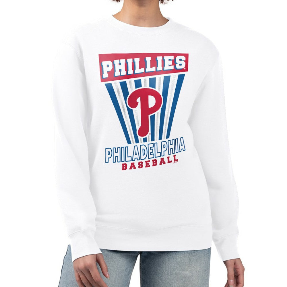 Philadelphia Phillies Starter Women's Poster Print Team Fleece Pullover Sweatshirt White