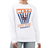 New York Mets Starter Women's Poster Print Team Fleece Pullover Sweatshirt White