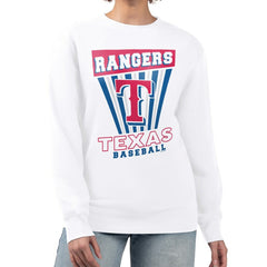 Texas Rangers Starter Women's Poster Print Team Fleece Pullover Sweatshirt White