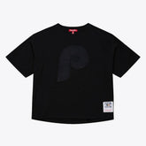 Philadelphia Phillies Women's Cooperstown Collection Phantom Cropped T-Shirt Black