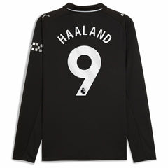 Erling Haaland Manchester City 2025/26 Away Replica Long Sleeve Player Jersey - Black discount