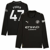 Phil Foden Manchester City Away 2025/26 Replica Long Sleeve Player Jersey - Black online