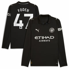 Phil Foden Manchester City Away 2025/26 Replica Long Sleeve Player Jersey - Black online