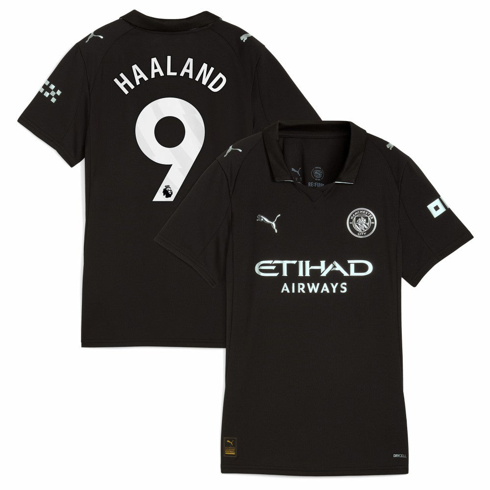 Erling Haaland Manchester City Women's 2025/26 Away Replica Player Jersey - Black on sale