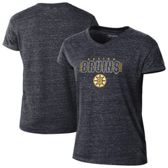 Boston Bruins Champion Women's Tri-Blend V-Neck T-Shirt - Black T-shirts