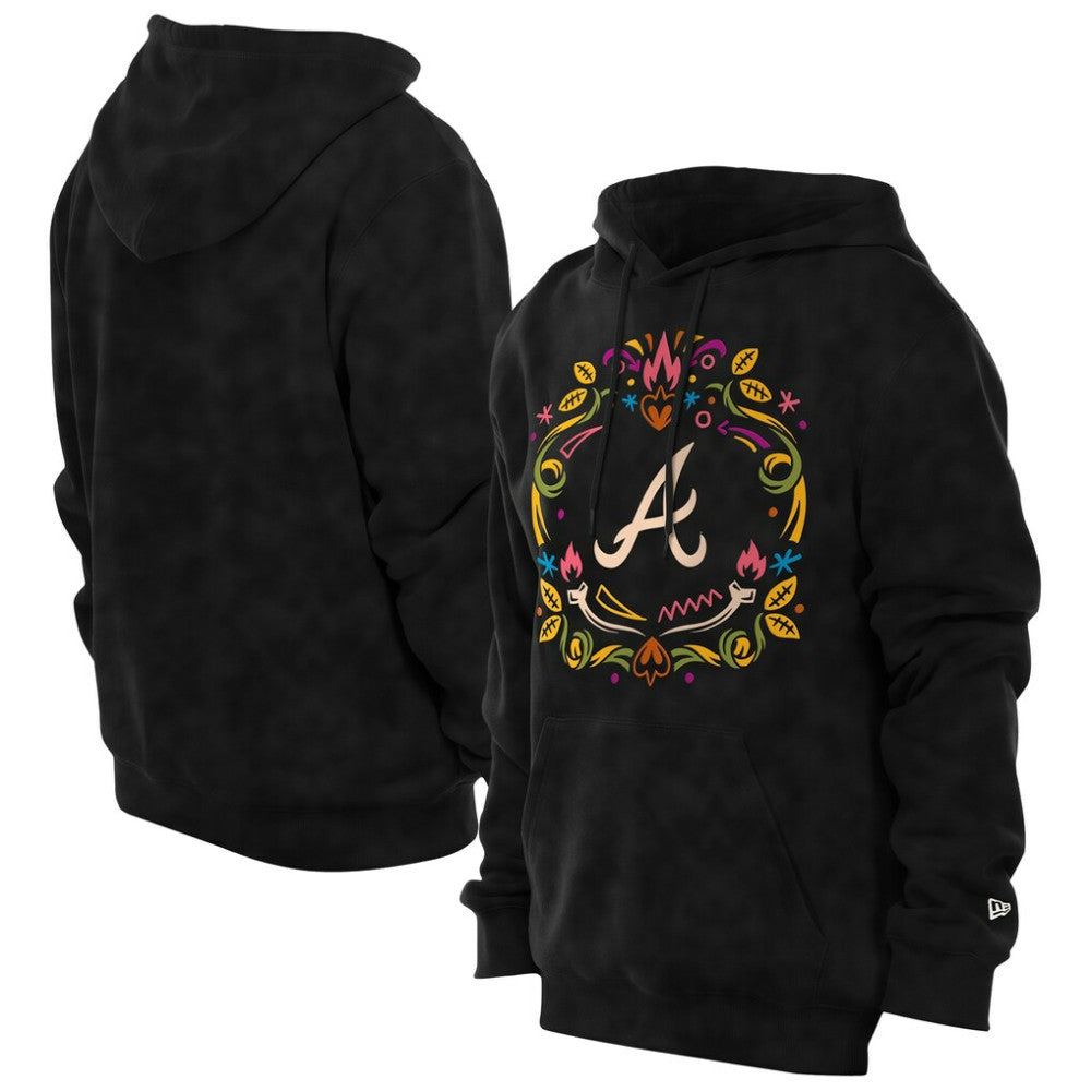 Atlanta Braves Día de los Muertos Brushed Fleece Hoodie Black