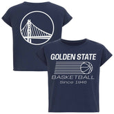Golden State Warriors Sportiqe Women's Athletic Club Collection Alana Premium Cropped T-Shirt sale - Blue discount
