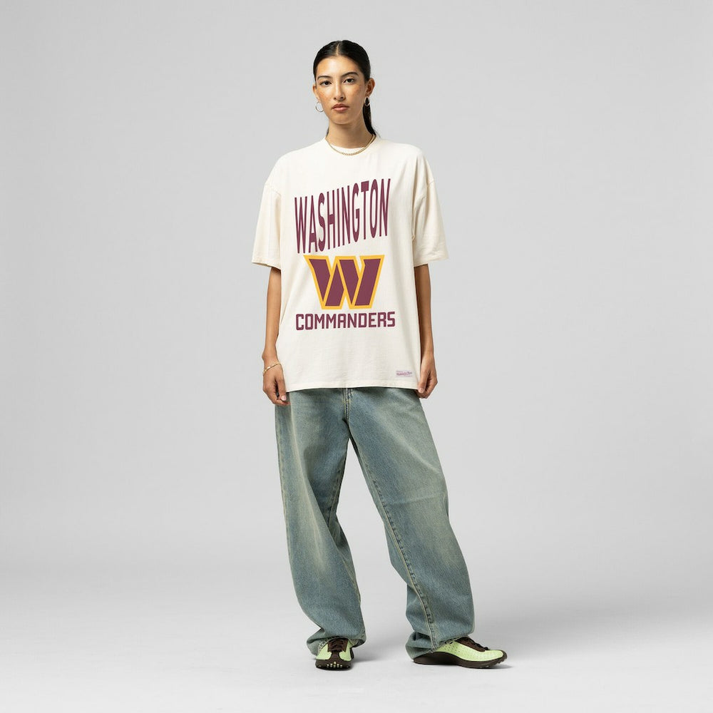 Washington Commanders Women's Logo Rise Boyfriend T-Shirt - Cream discount