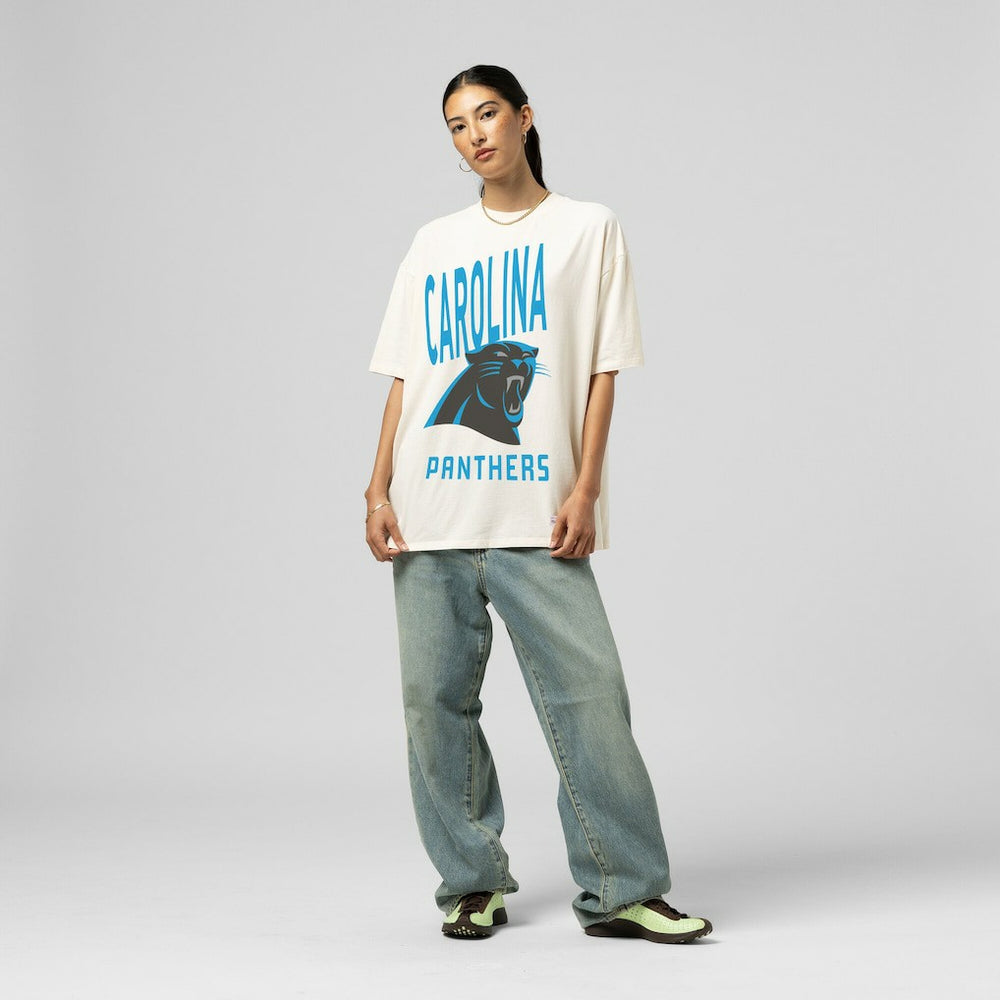 Carolina Panthers Women's Logo Rise Boyfriend T-Shirt - Cream online