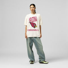 Arizona Cardinals Women's Logo Rise Boyfriend T-Shirt - Cream on sale