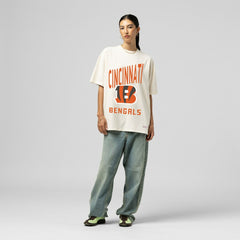 Cincinnati Bengals Women's Logo Rise Boyfriend T-Shirt - Cream for sale