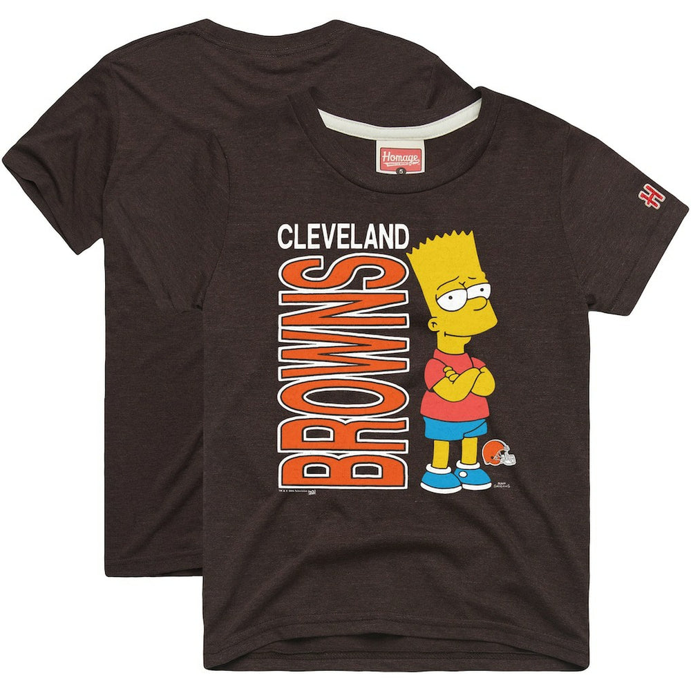 Cleveland Browns Homage x The Simpsons Unisex Tri-Blend T-Shirt - Brown sale