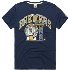 Milwaukee Brewers Homage Hyper Local Refresh Tri-Blend T-Shirt Navy