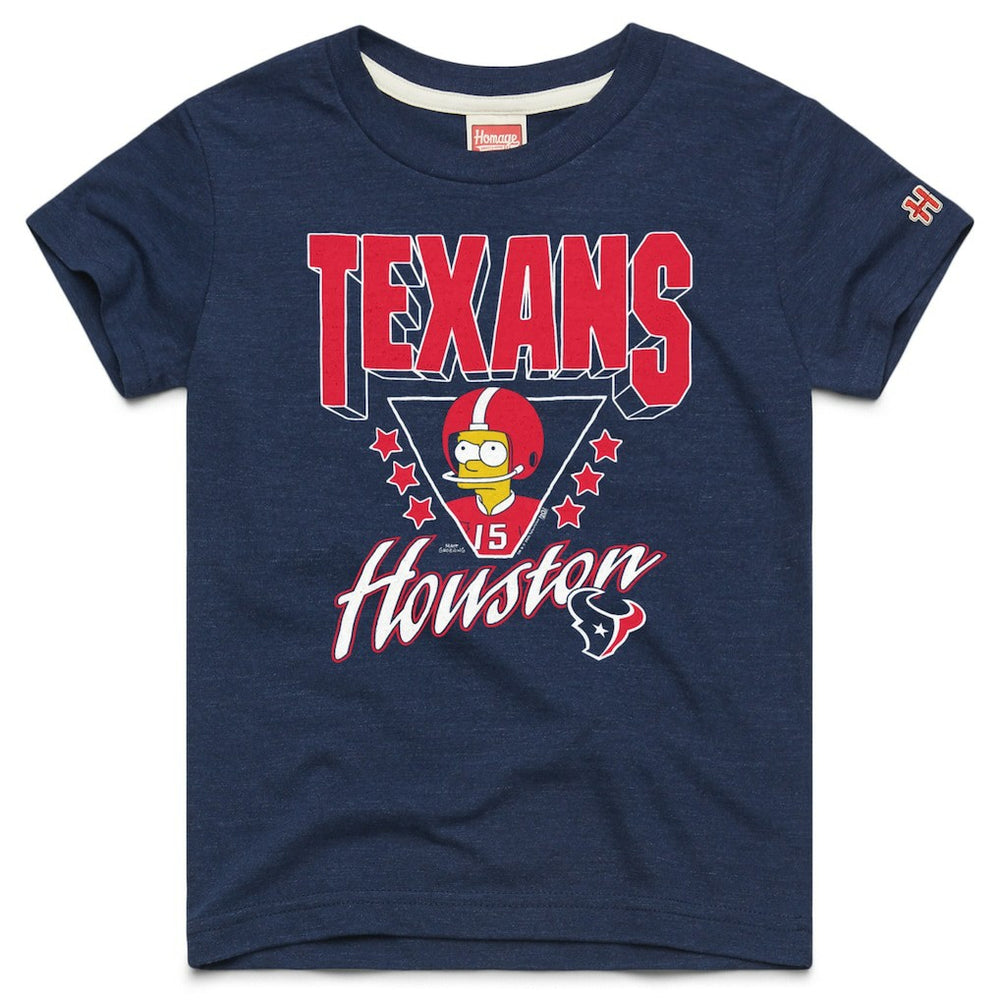 Houston Texans Homage x The Simpsons Youth Tri-Blend T-Shirt - Navy cheap