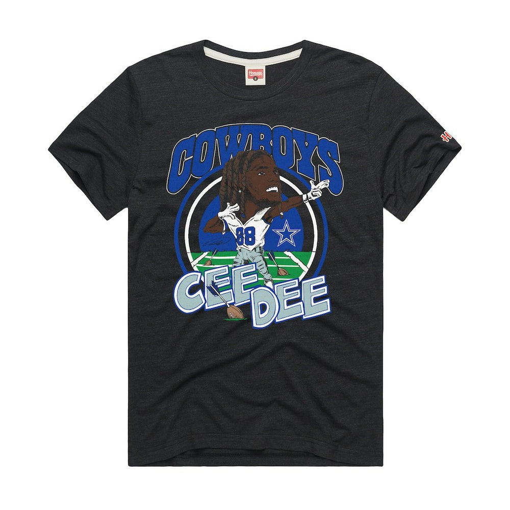 CeeDee Lamb Dallas Cowboys Homage Unisex Caricature Player Graphic Tri-Blend T-Shirt - Charcoal outlet