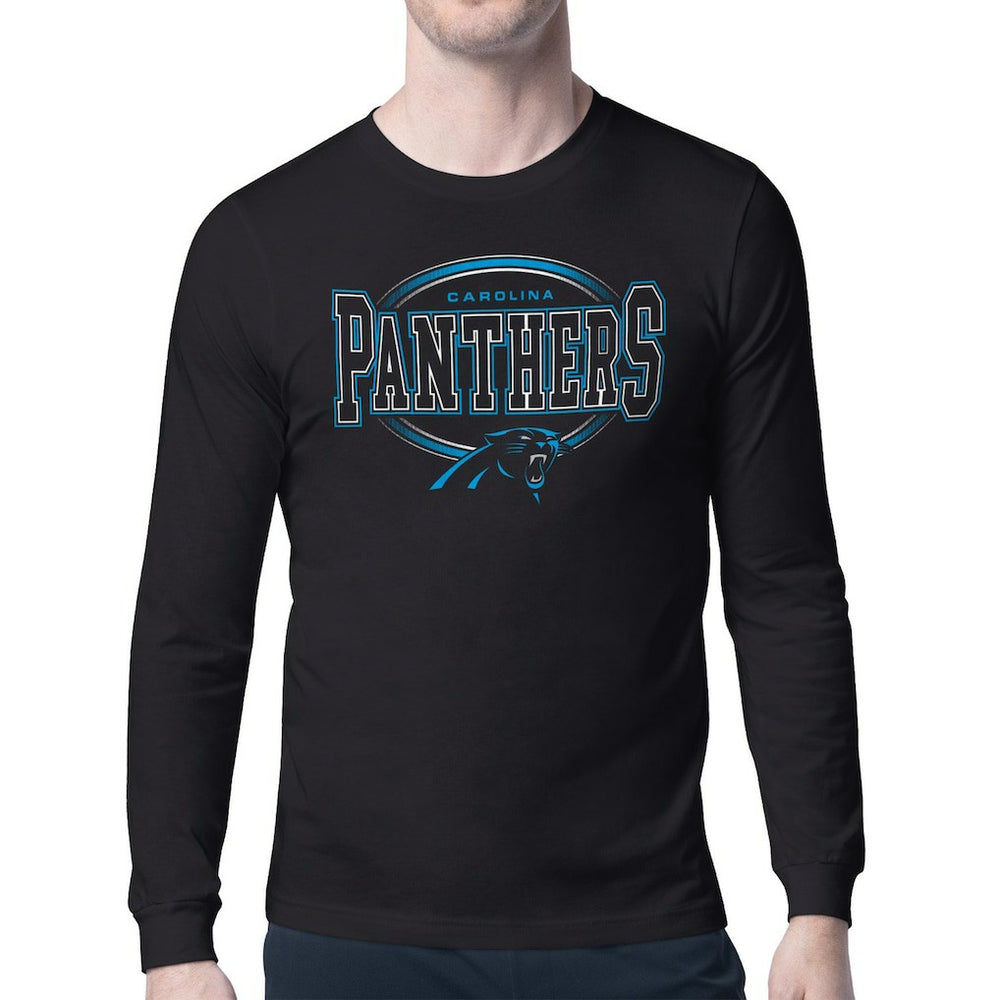 Carolina Panthers Starter Team Track Graphic Long Sleeve T-Shirt - Black discount