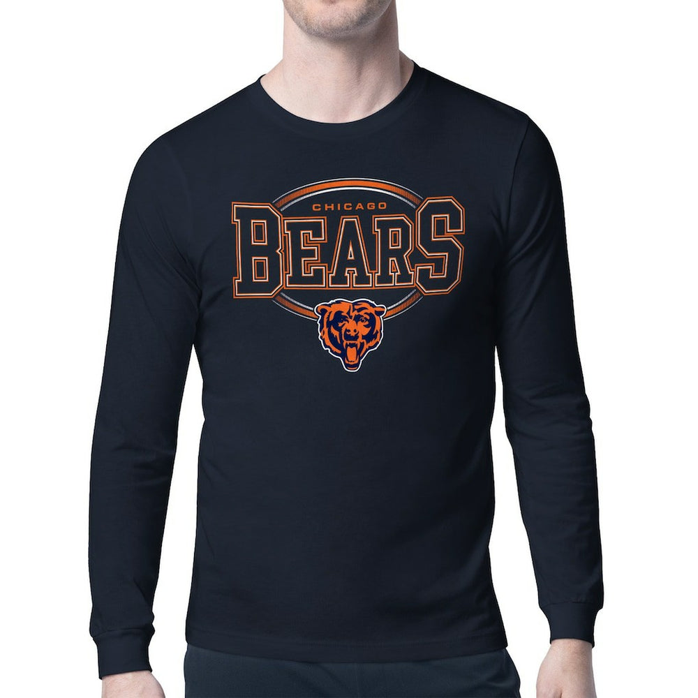 Chicago Bears Starter Team Track Graphic Long Sleeve T-Shirt - Navy for sale