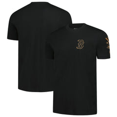 Boston Red Sox Bronze Logo with Cross Bats Established T-Shirt Black
