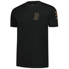 Boston Red Sox Bronze Logo with Cross Bats Established T-Shirt Black