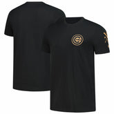 Chicago Cubs Bronze Logo with Cross Bats Established T-Shirt Black