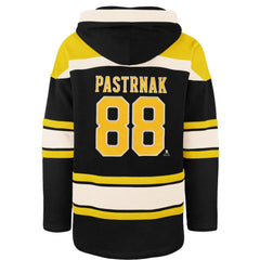 David Pastrnak Boston Bruins '47 Player Name & Number Lacer Hoodie - Black Hoodies