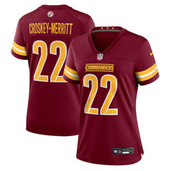 Jacory Croskey-Merritt Washington Commanders Women's Team Game Jersey - Burgundy for sale