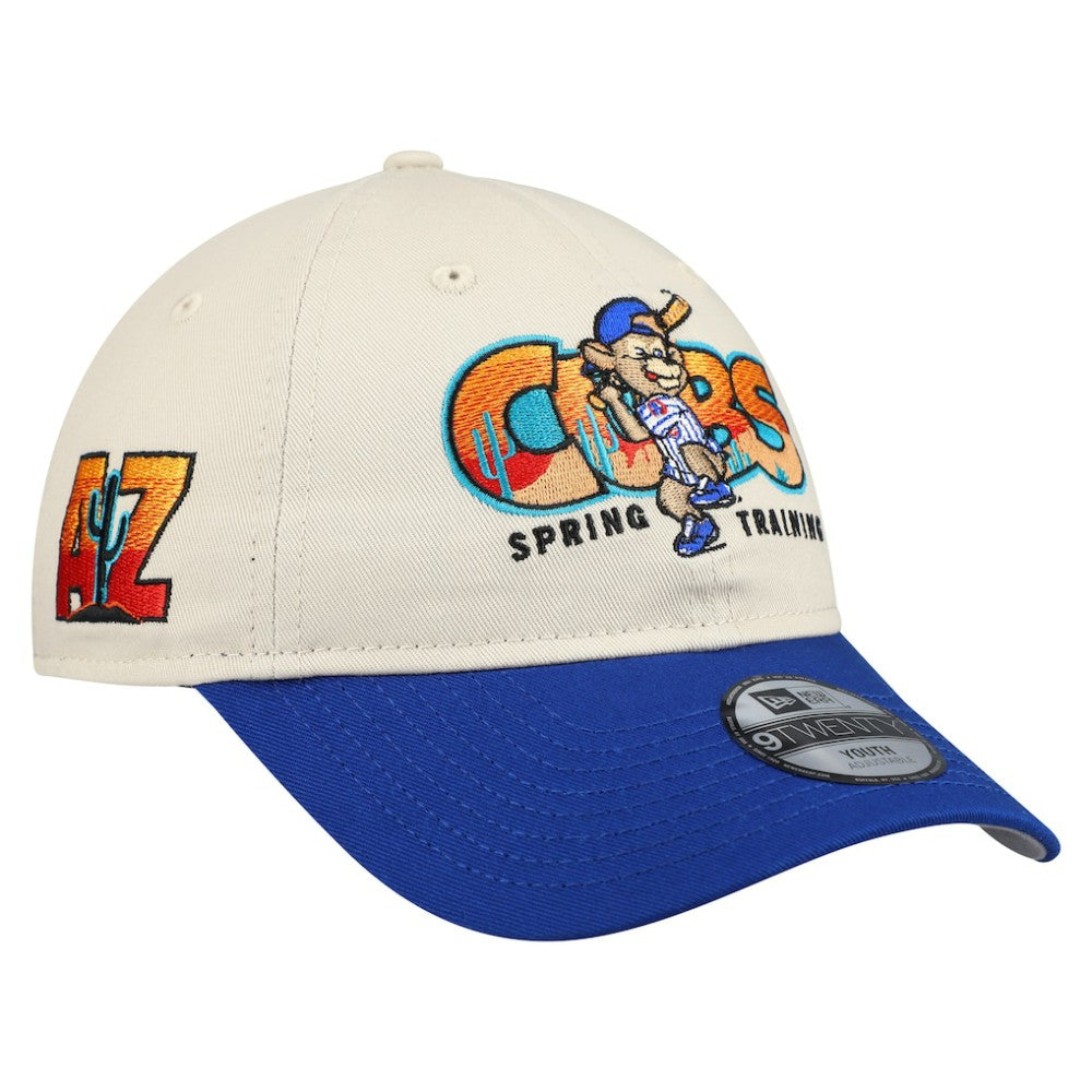 Chicago Cubs Youth 2026 Spring Training Fan Pack Batter 9TWENTY Adjustable Hat Stone/Royal