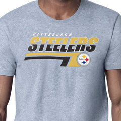Pittsburgh Steelers Starter Logo Push Graphic T-Shirt - Heather Gray discount