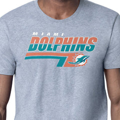 Miami Dolphins Starter Logo Push Graphic T-Shirt - Heather Gray discount
