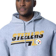 Pittsburgh Steelers Starter Logo Push Graphic Hoodie - Heather Gray on sale