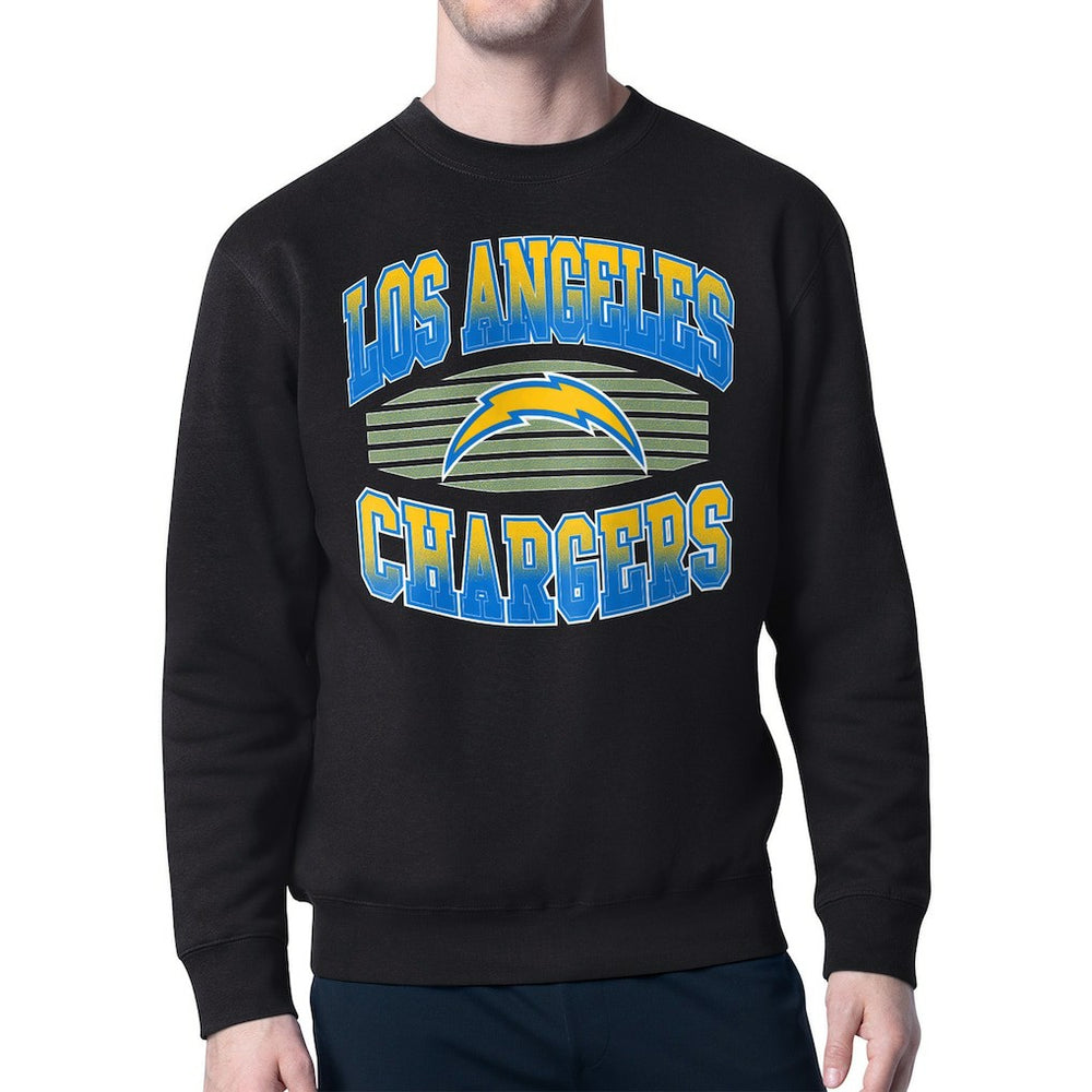 Los Angeles Chargers Starter Team Grit Graphic Fleece Pullover Sweatshirt - Black on sale
