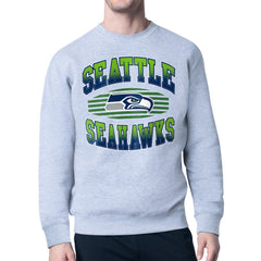 Seattle Seahawks Starter Team Grit Graphic Fleece Pullover Sweatshirt - Heather Gray outlet