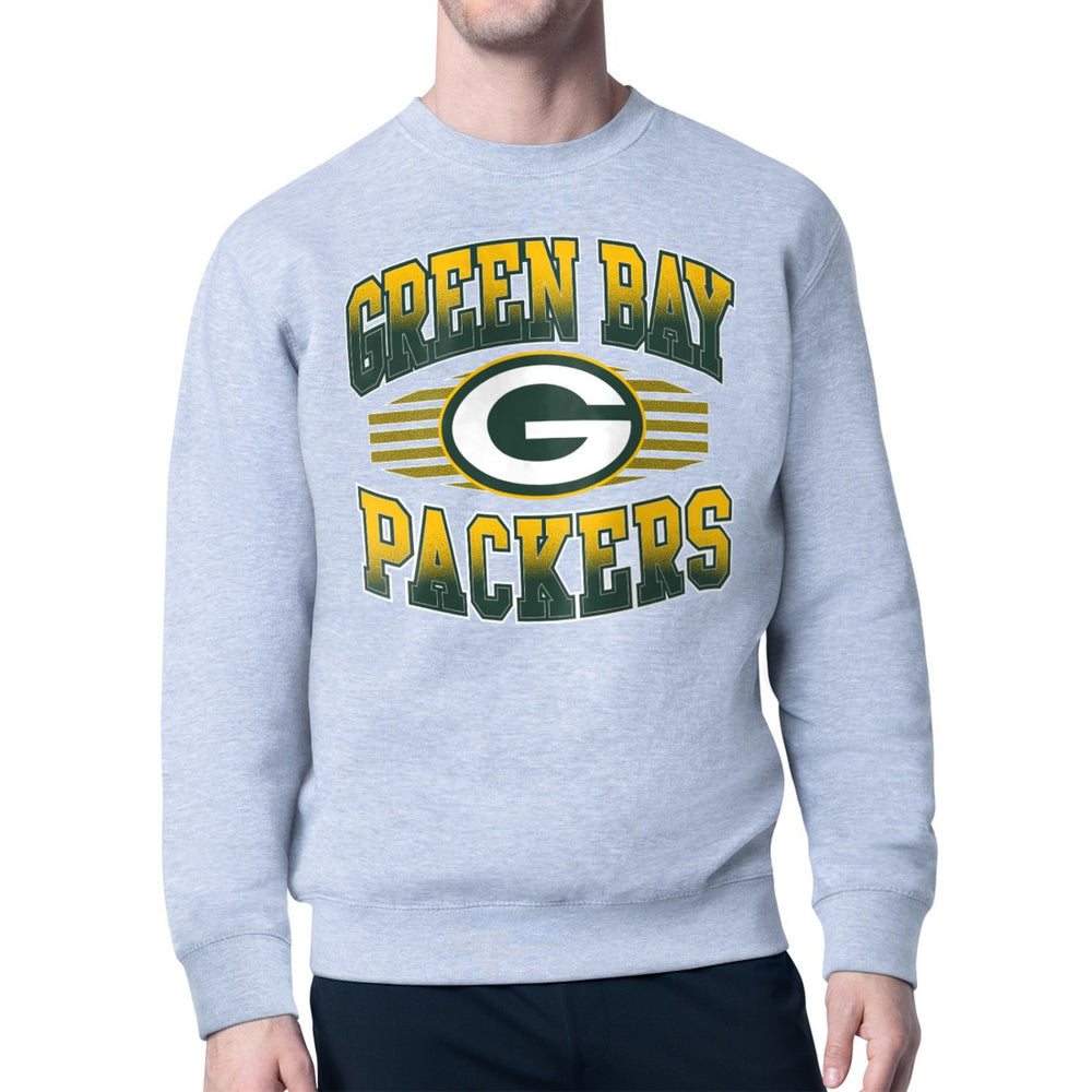 Green Bay Packers Starter Team Grit Graphic Fleece Pullover Sweatshirt - Heather Gray cheap
