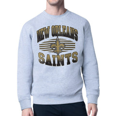 New Orleans Saints Starter Team Grit Graphic Fleece Pullover Sweatshirt - Heather Gray online
