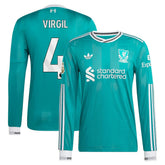 Virgil van Dijk Liverpool 2025/26 Third Long Sleeve Player Jersey Discount - Green