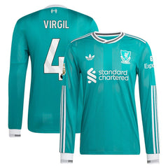 Virgil van Dijk Liverpool 2025/26 Third Long Sleeve Player Jersey - Green on sale