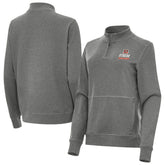 Cincinnati Bengals Antigua Women's Streak Crush Quarter-Zip Pullover - Heather Black discount