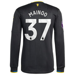 Kobbie Mainoo Manchester United 2025/26 Third Long Sleeve Player Jersey - Black shop