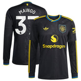 Kobbie Mainoo Manchester United 2025/26 Third Replica Long Sleeve Player Jersey - Black for sale