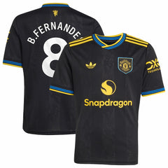 Bruno Fernandes Manchester United Youth 2025/26 Third Replica Player Jersey - Black outlet