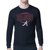 Atlanta Braves Starter Team Track Graphic Long Sleeve T-Shirt Navy