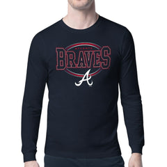 Atlanta Braves Starter Team Track Graphic Long Sleeve T-Shirt Navy