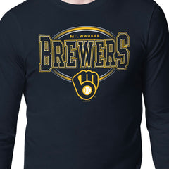 Milwaukee Brewers Starter Team Track Graphic Long Sleeve T-Shirt Navy