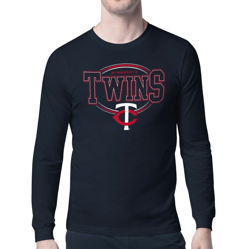 Minnesota Twins Starter Team Track Graphic Long Sleeve T-Shirt Navy